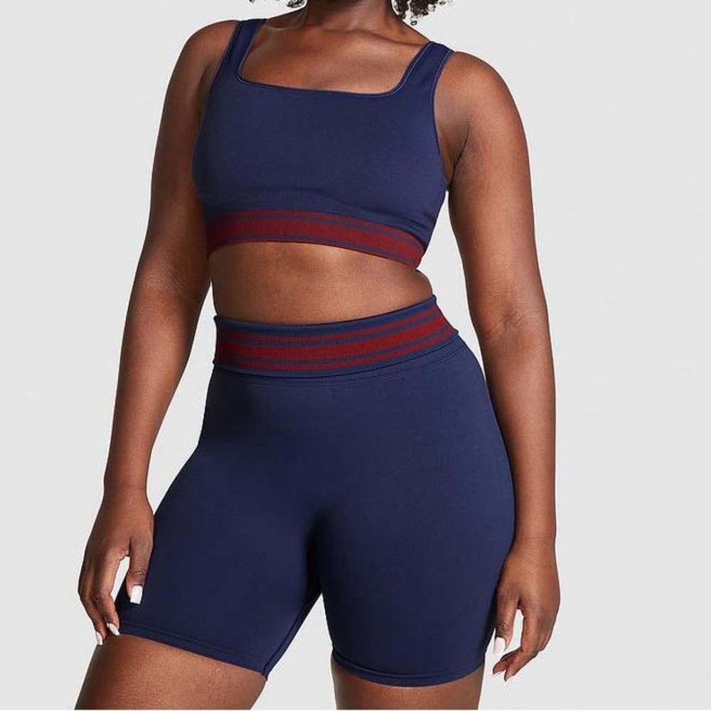 PINK Flip It Fold Over Navy Blue Shorts Sz L